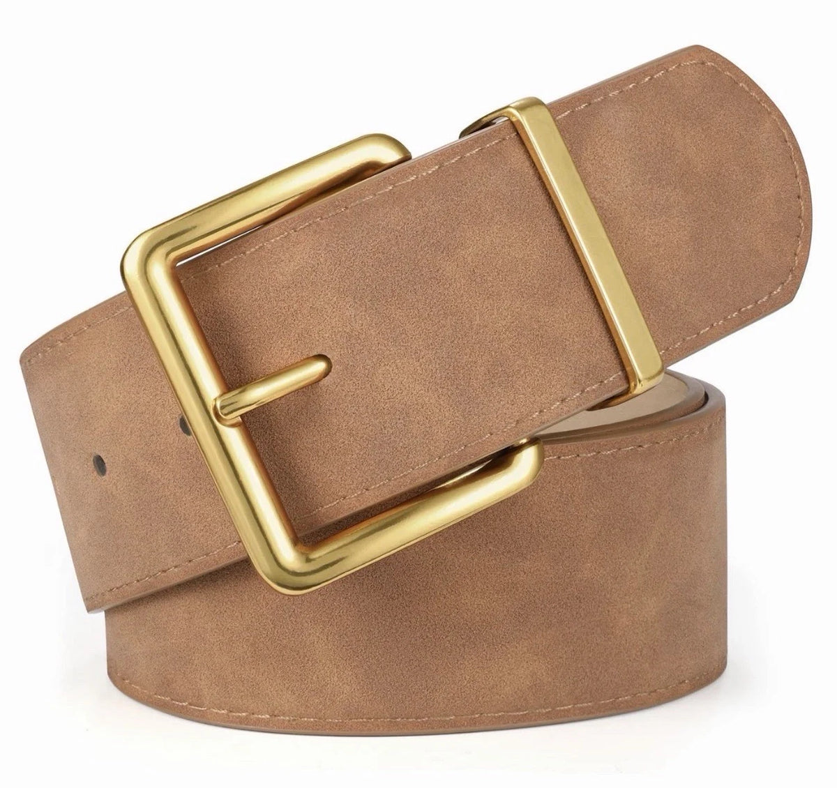 Sienna wide belt – Camel Suede